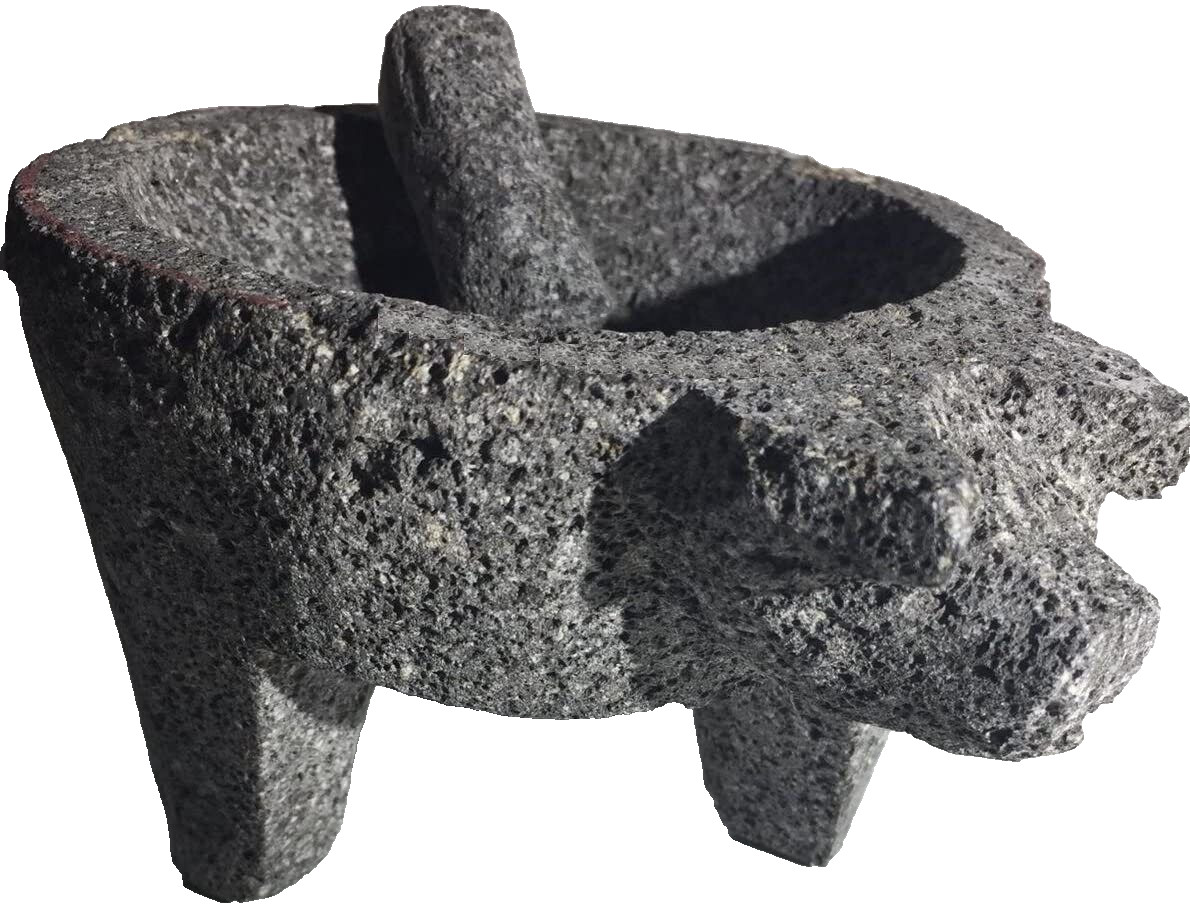 Extra Large 10" Manual Guacamole Maker Volcanic Stone Molcajete Mortar & Pestle gallery