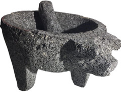 Extra Large 10″ Manual Guacamole Maker Volcanic Stone Molcajete Mortar & Pestle