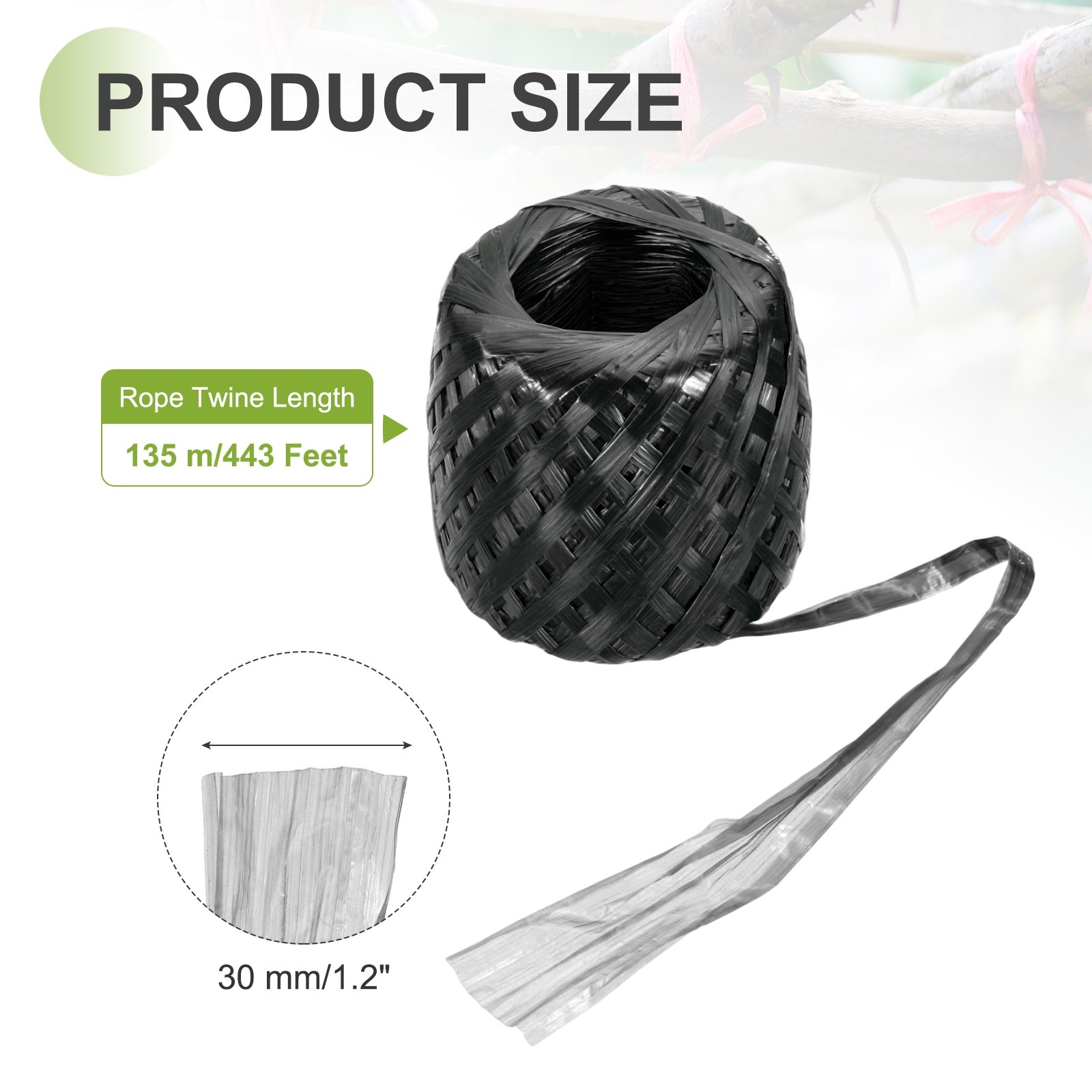 Polyester Nylon Plastic Rope Twine 30 Mm-135 m Long Household Packing Black gallery