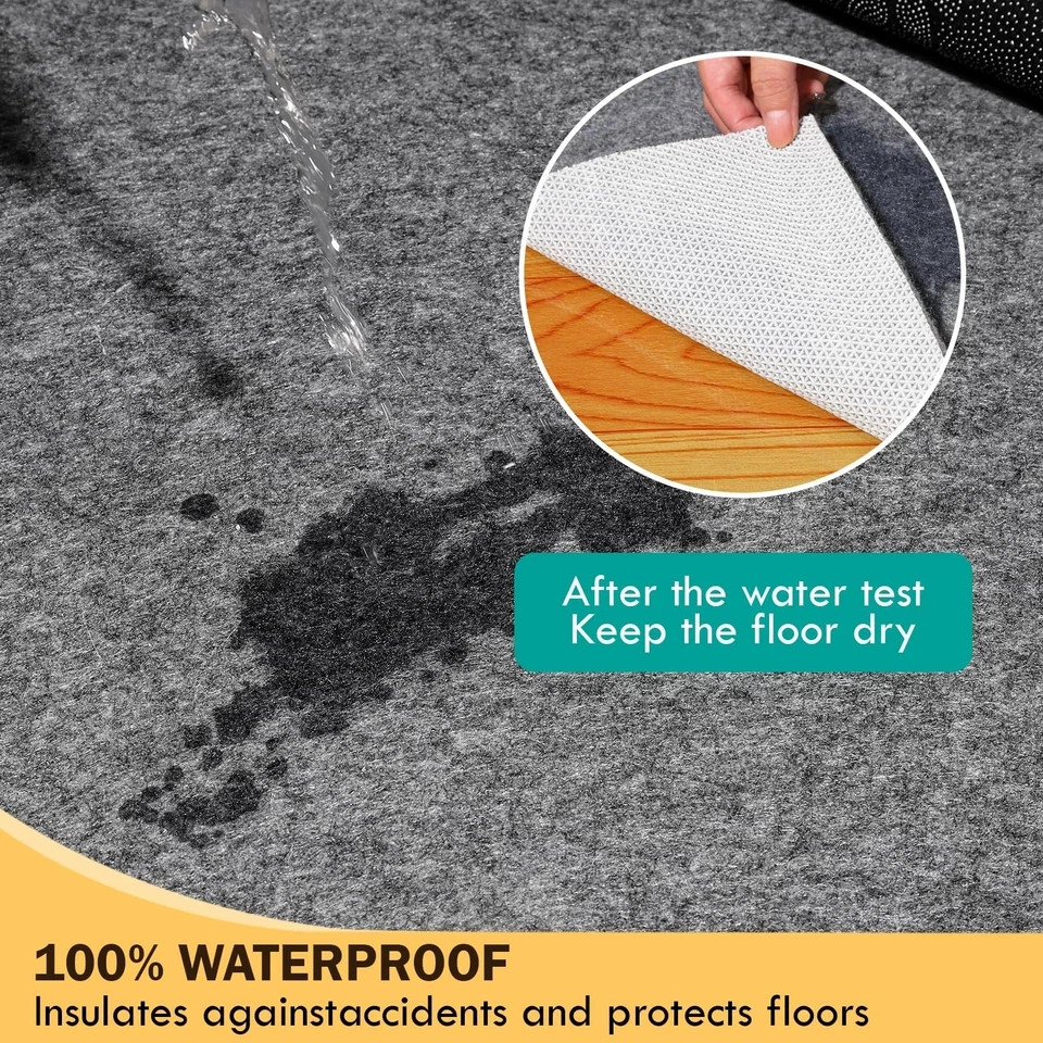 Waterproof Rug Pad, 3x5 ft Under Area Rug Carpet Pad, Non Slip Felt Rug Pads ... gallery
