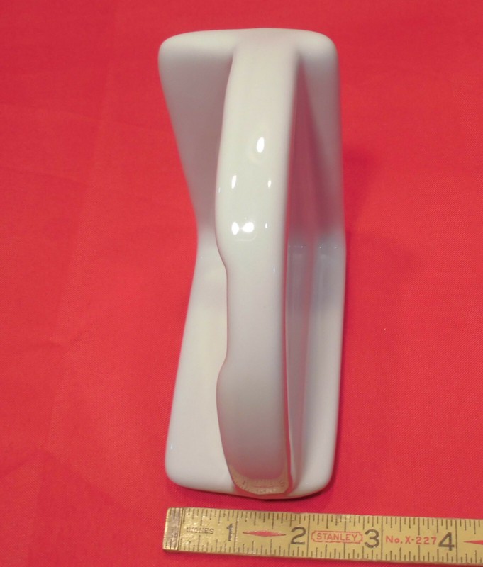 Vintage White; Extra Small Ceramic Corner Bath-Shower Soap Dish-Tray-Shelf 5" gallery