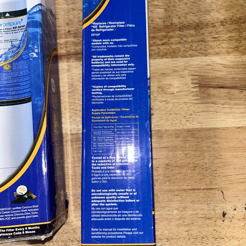 Excelpure EP-RPWF Replacement Filter For Model EP-RPWF-S Set Of 2 NEW! gallery