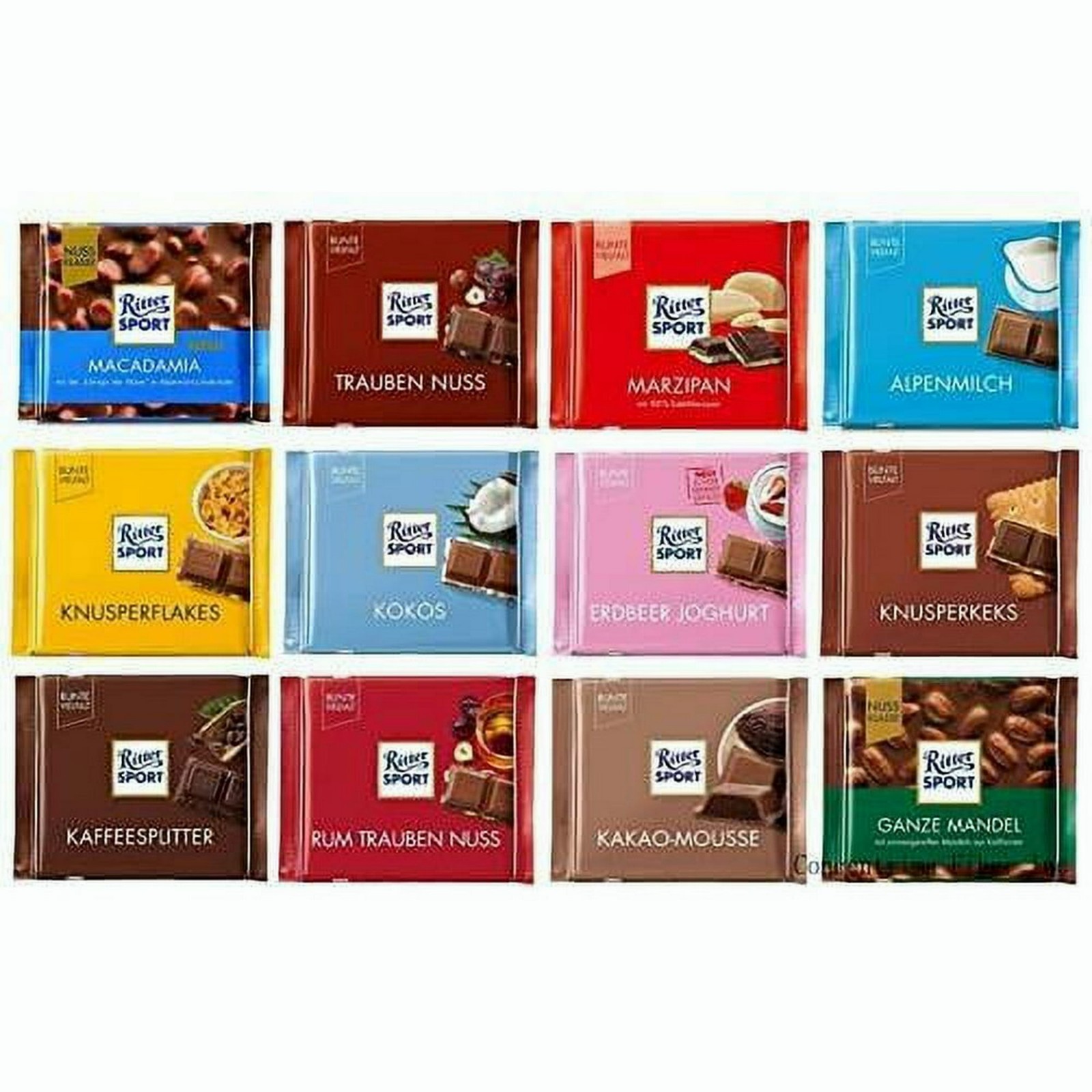 Ritter Sport Assorted Chocolates Randomly Selected Bundle , 100G -12 Packs gallery