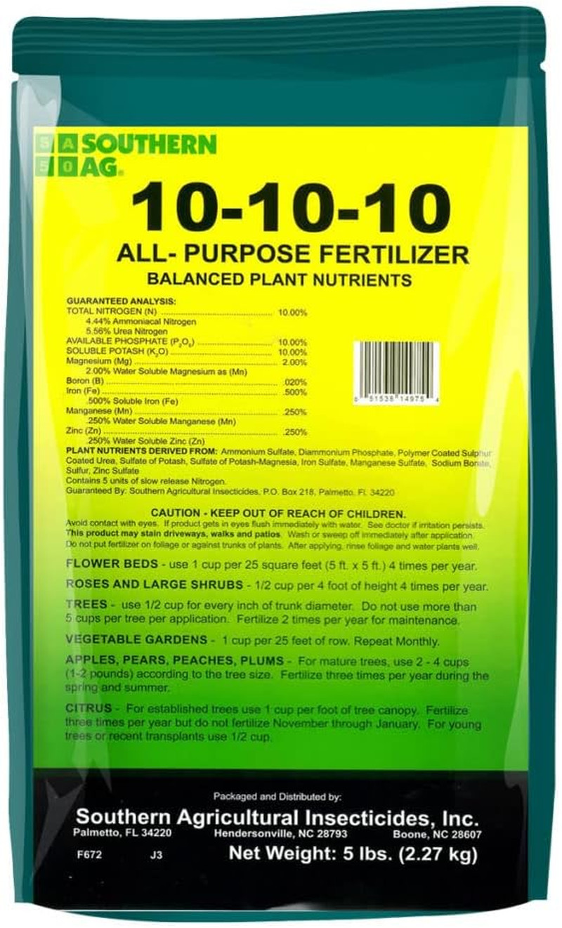 Southern Ag All Purpose Granular Fertilizer 10-10-10, 5 LB Size: 5 LB gallery