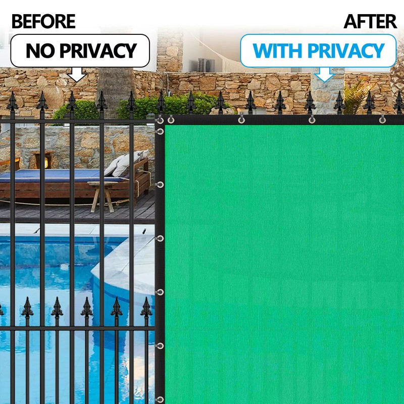 Green 6'x50' Privacy Fence Screen Windscreen Mesh Fabric Shade Cover Tarp Garden gallery