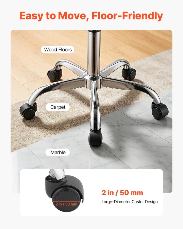 Rolling Stool with Wheels, 500 lbs Weight Capacity, Height Adjustable, Thick Cus gallery
