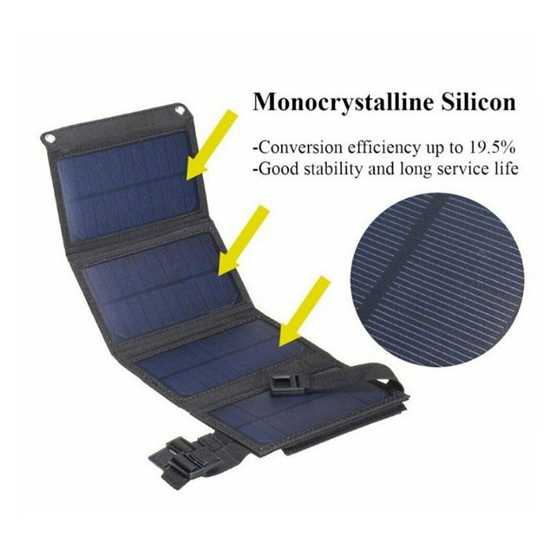 Portable 80W USB Solar Panel Folding Power Bank Outdoor Camping Phone Charger gallery