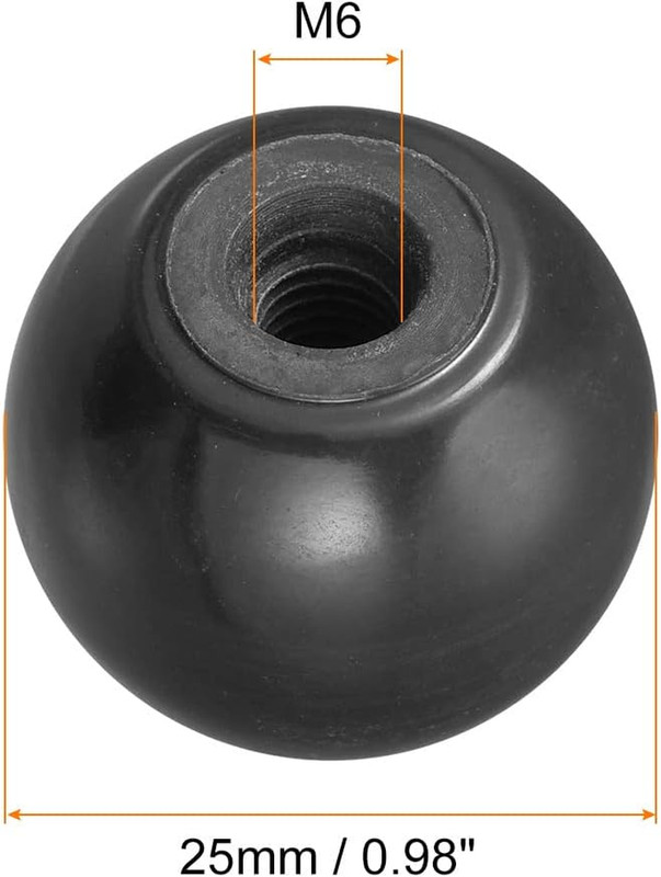 Uxcell 6Pcs Threaded Ball Knobs, M6 Female Thread Thermoset Ball Knob 0.98'' Dia gallery