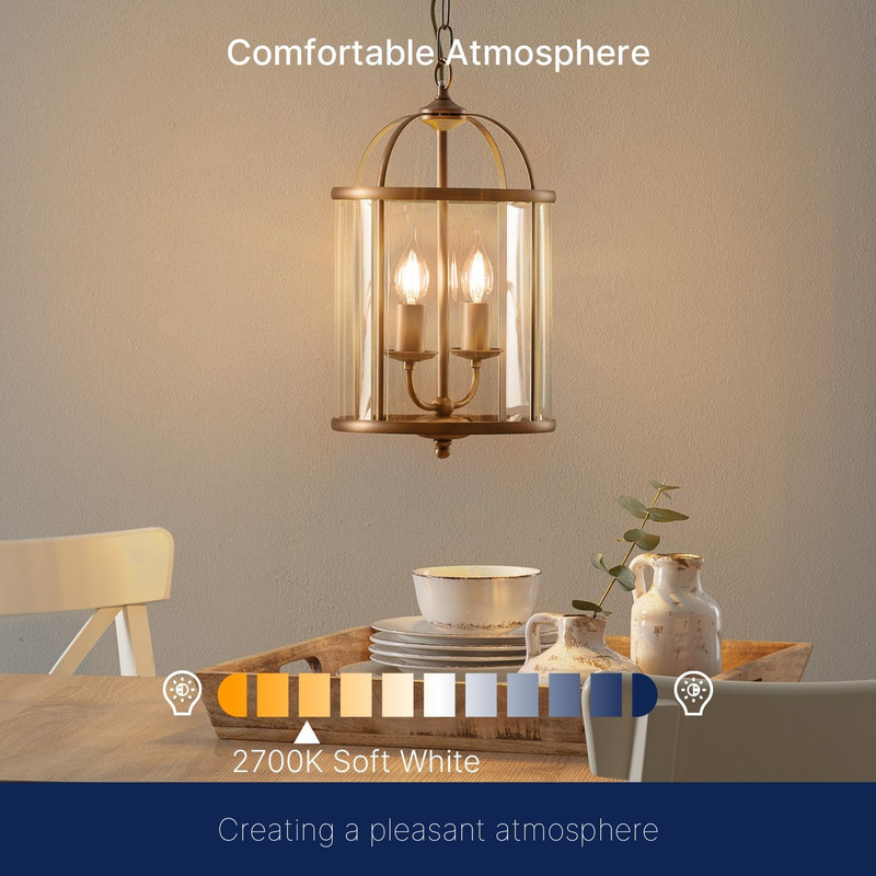 LED 60 Watts Equivalent Chandelier Light Bulbs, CA11 Dimmable Filament Clear LED gallery