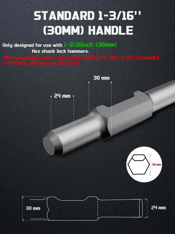 HEX Shank Chisel 6" x 15" – Wide Thinset & Tile Removal Chisel Bit for 1-3/16... gallery