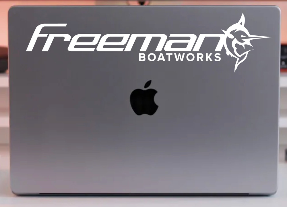 Freeman Boatworks Logo Vinyl Decal- Fishing Sticker- Outdoor Decal- Yacht Decal