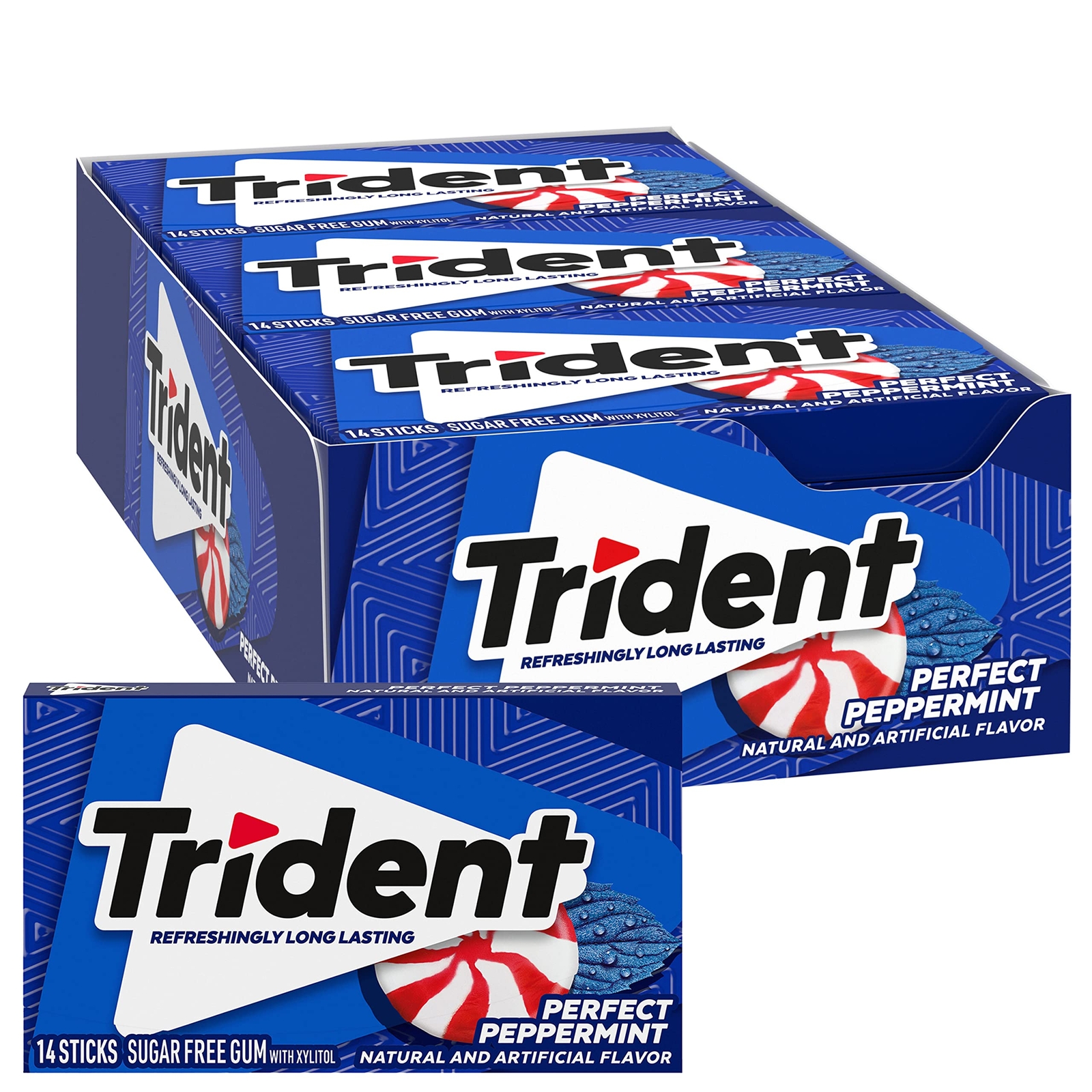 Trident Perfect Peppermint Sugar Free Gum, 12 Packs of 14 Pieces (168 Total gallery