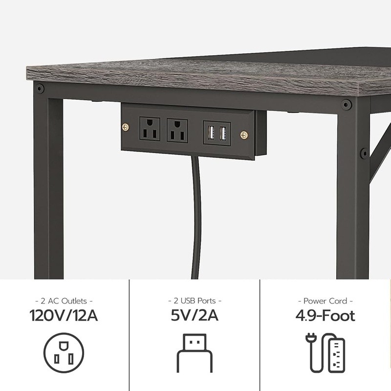 Computer Desk W/ Hooks Home Office Study Gaming Vintage Style Workstation New gallery