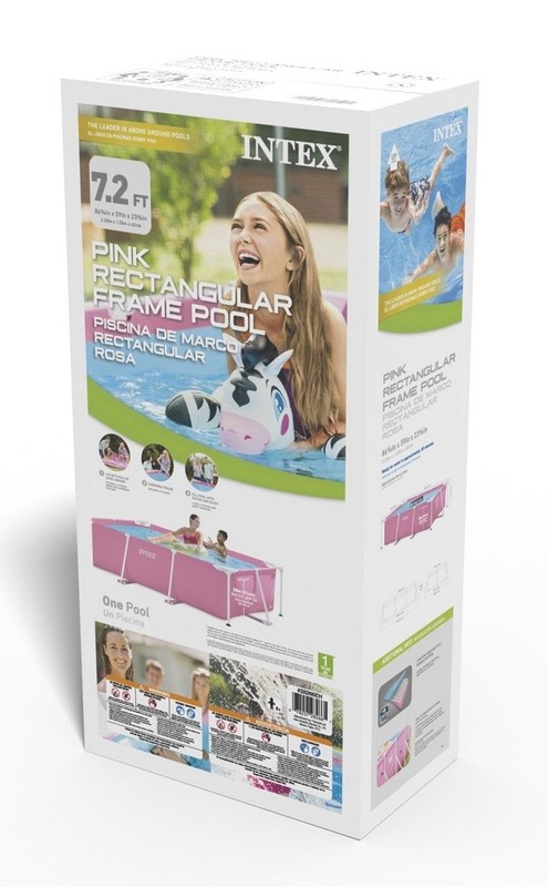 Intex Pink Rectangular Frame Above Ground Pool 86 5/8in x 59in x 23 5/8in gallery