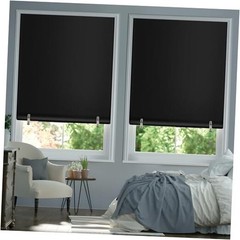 2Packout Roller Window Shades, Cordless Blinds for 36″W x 72″H x2pack Black