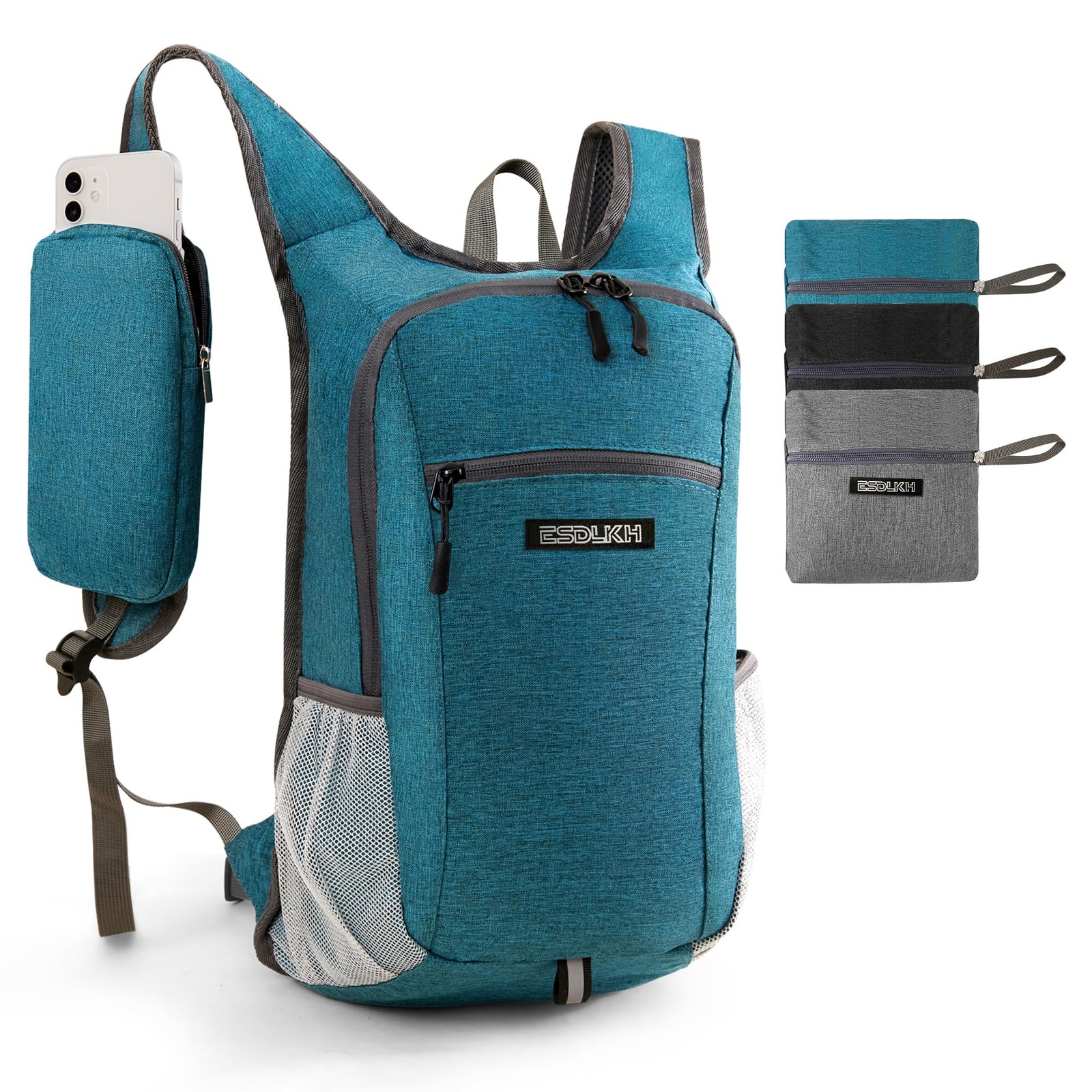 Small Hiking Backpack with Detachable Front Holder, Foldable Packable Back pa…