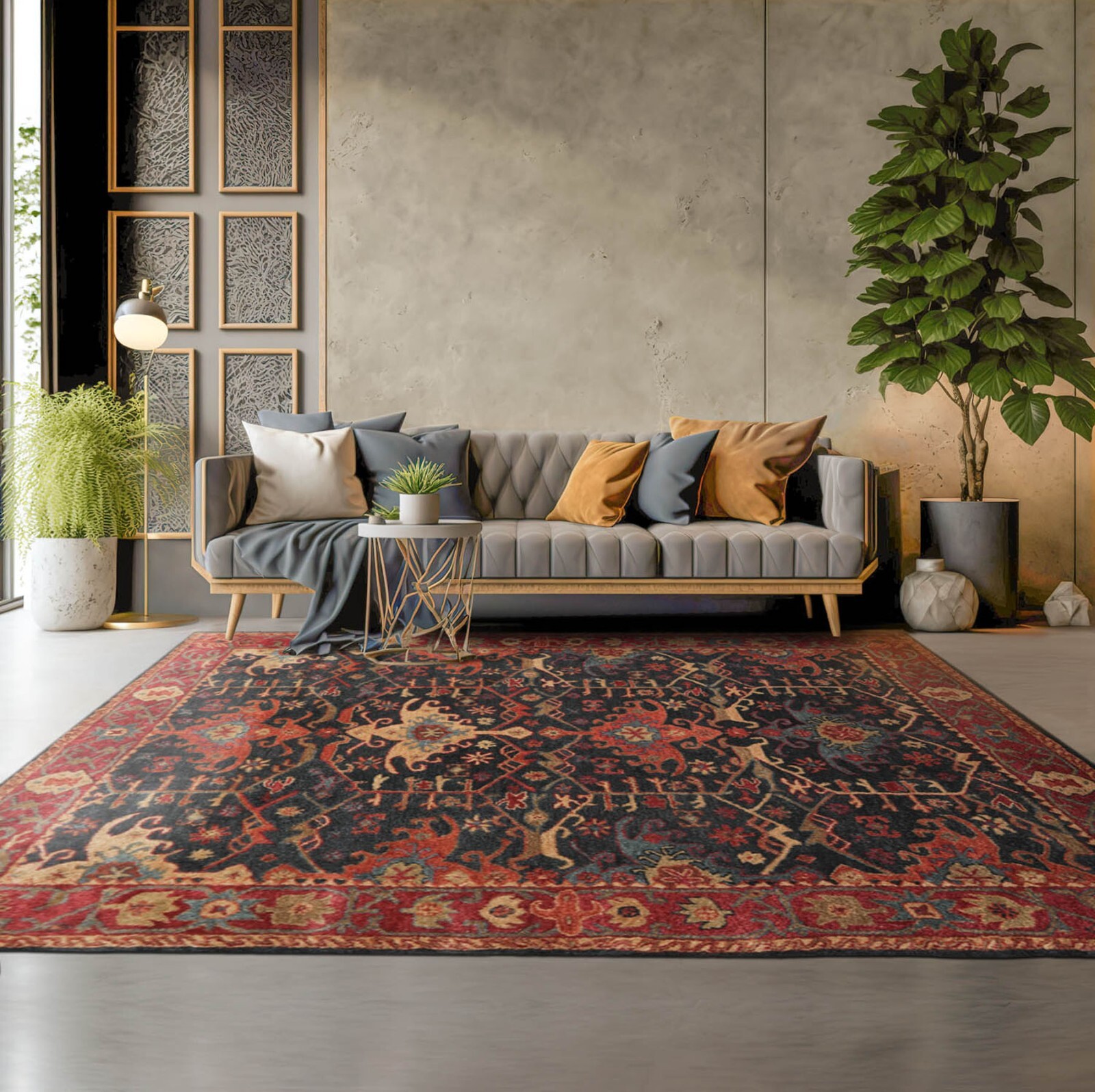 Multi Sizes Multi Color Handmade 100% Wool Arts & Crafts Oriental Area Rug gallery
