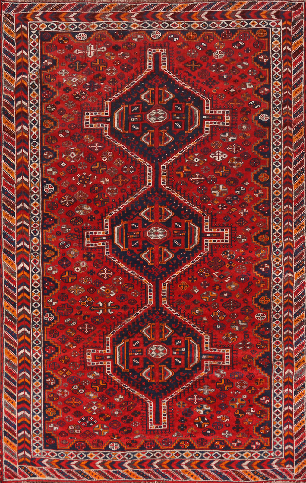 Vintage Geometric Nomadic Wool Hand-knotted Rug Traditional Tribal Carpet 5x8 gallery