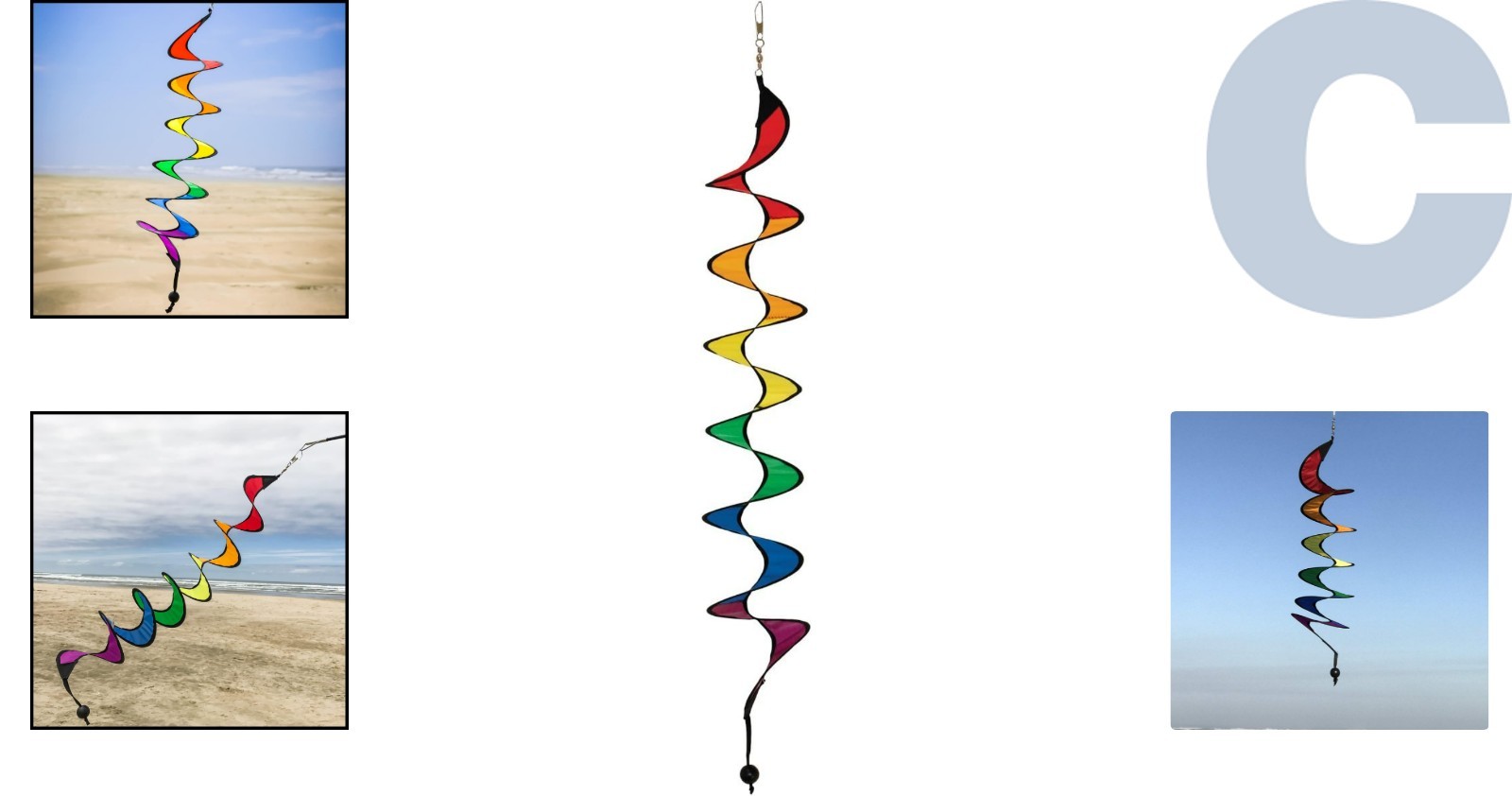 Kinetic 24-Inch Rainbow Wind Spinner - Portable Outdoor Fun for All Ages gallery