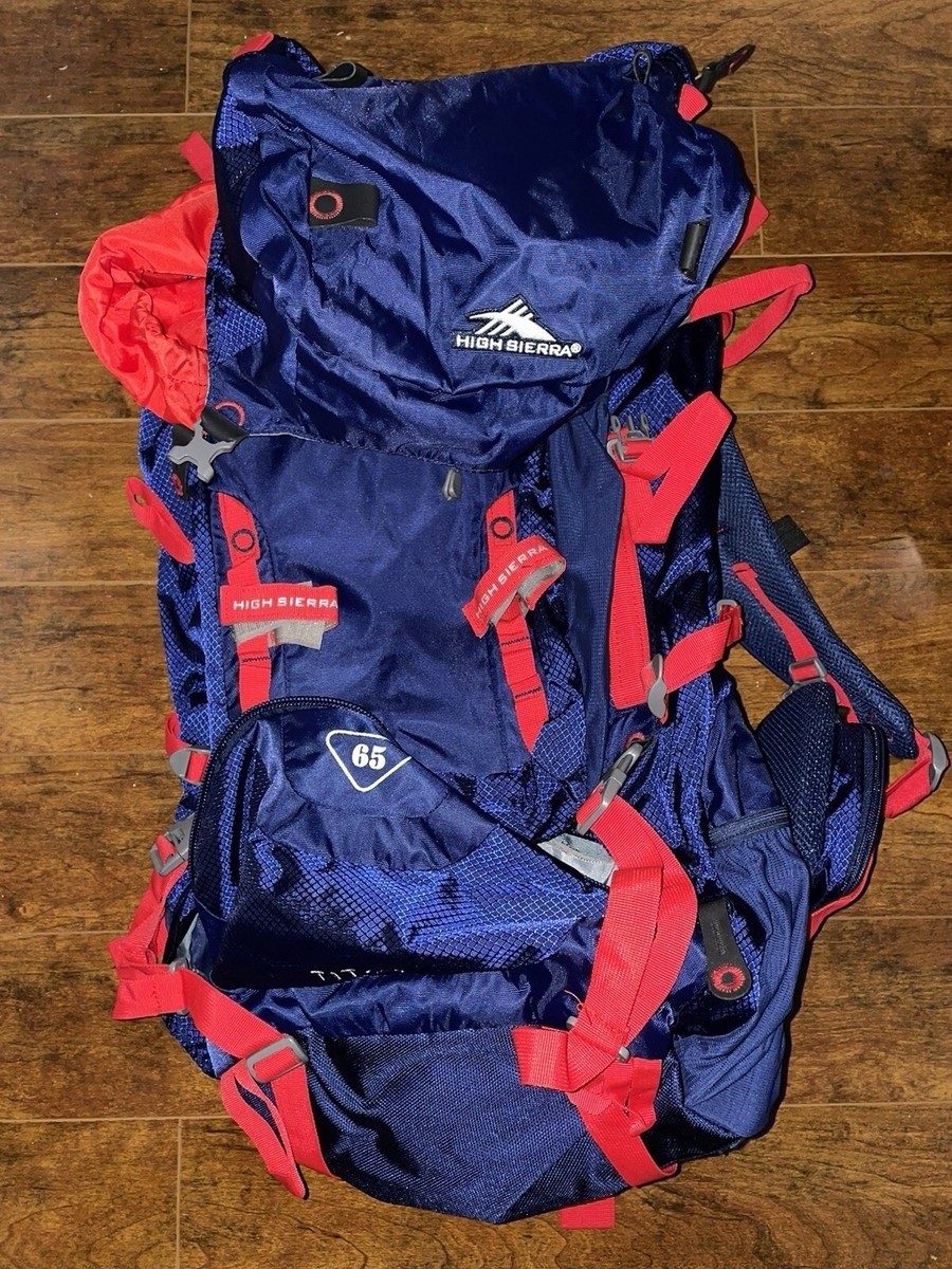 High Sierra 65 Liter Titan Backpack Red And Blue