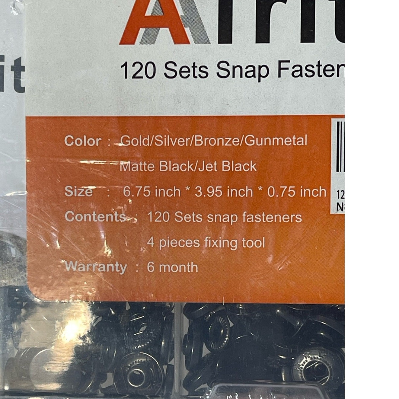 Alritz 120 Sets Snap Fasteners Kit Bronze Gunmetal Sewing Buttons NWT gallery