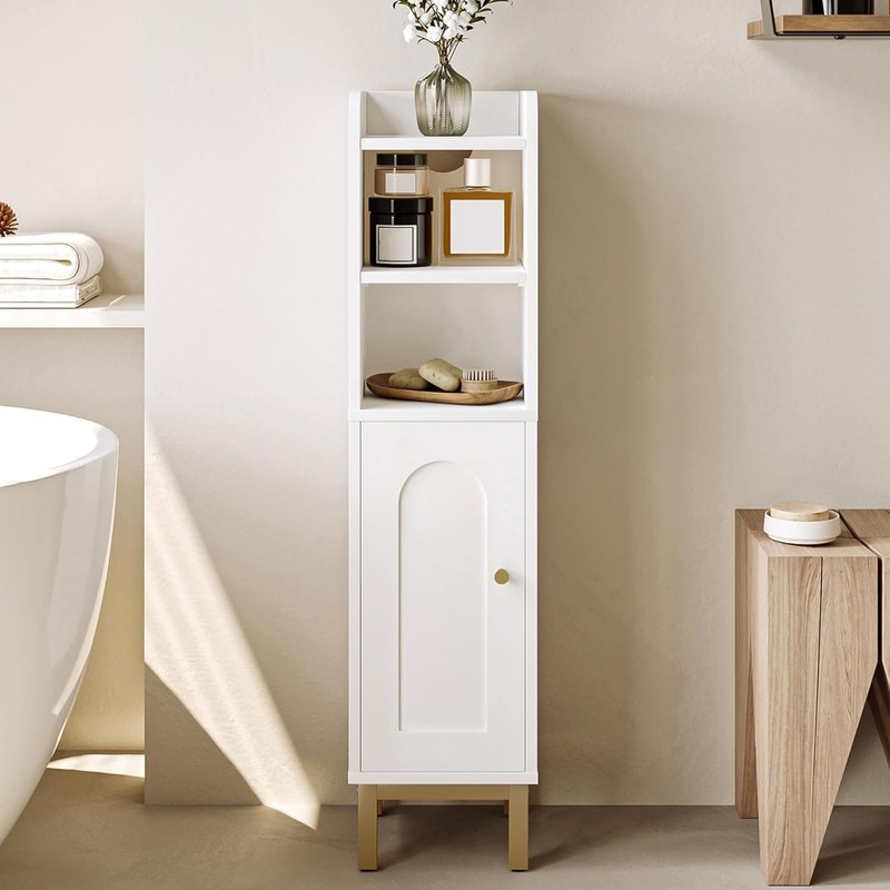 Freestanding Corner Cabinet with Arched Door Design - Perfect for Quick Assembly gallery