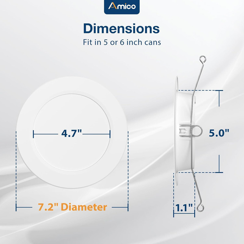 24 Pack 5/6 Inch LED Recessed Lights, 5CCT, 1050LM, Retrofit, ETL/FCC gallery