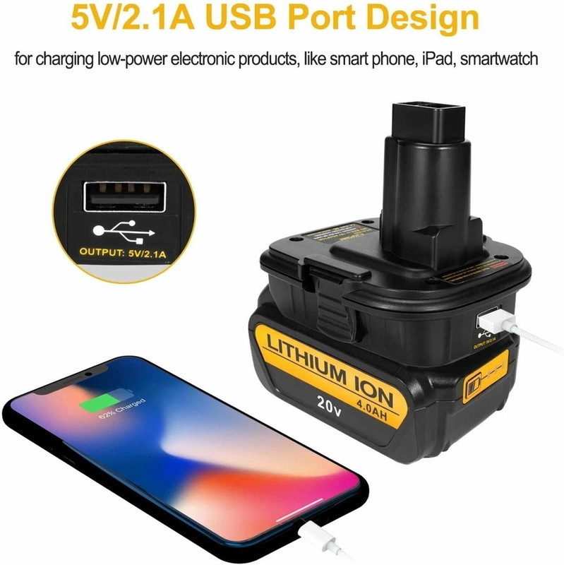 Converter For Dewalt Battery Adapter For Milwaukee 18V To For Ryobi 18V DM18RL gallery