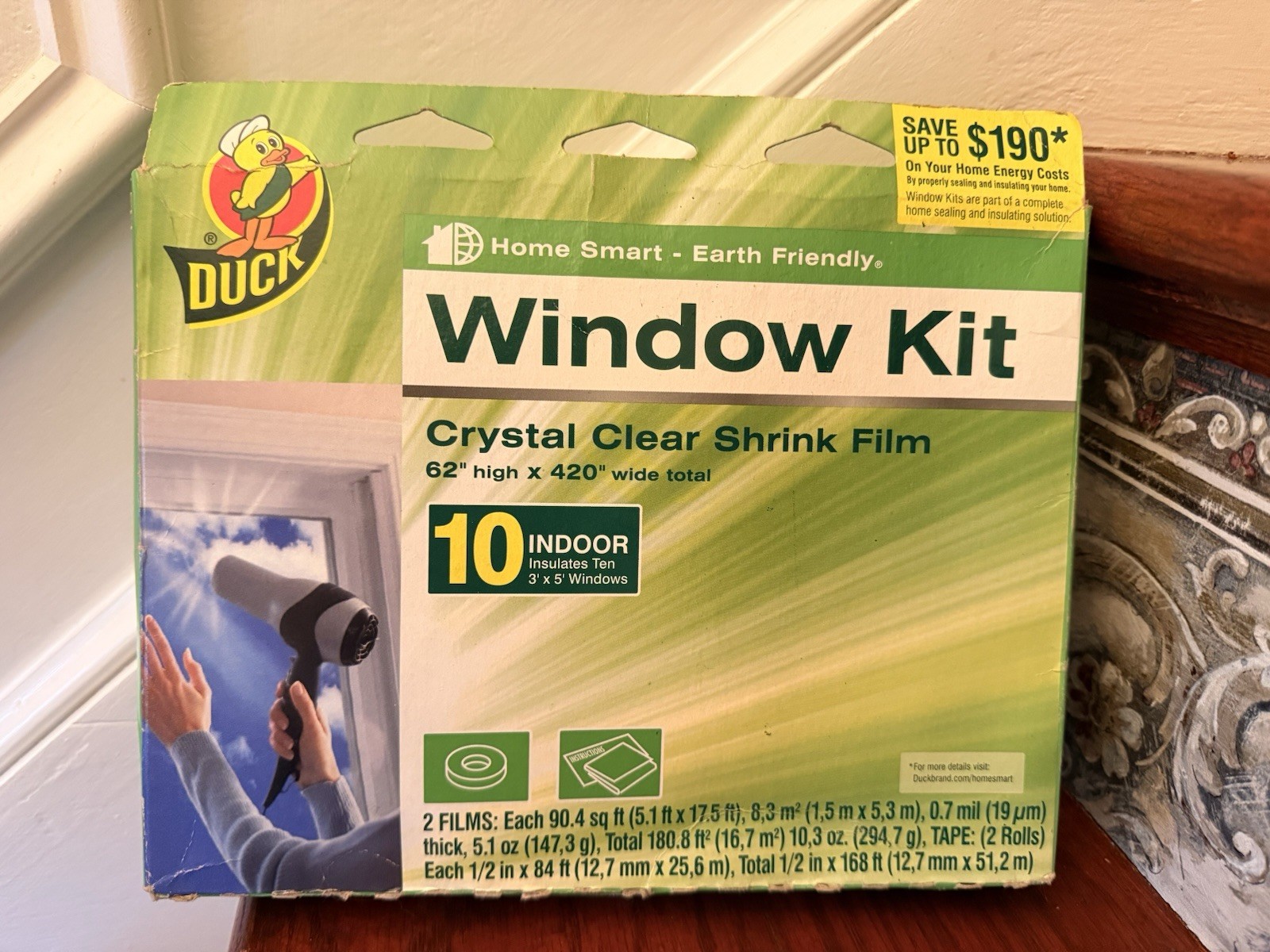 DUCK Rolled Shrink Film Window Kit, Insulates up 10 Windows, 62 in. x 420 in gallery