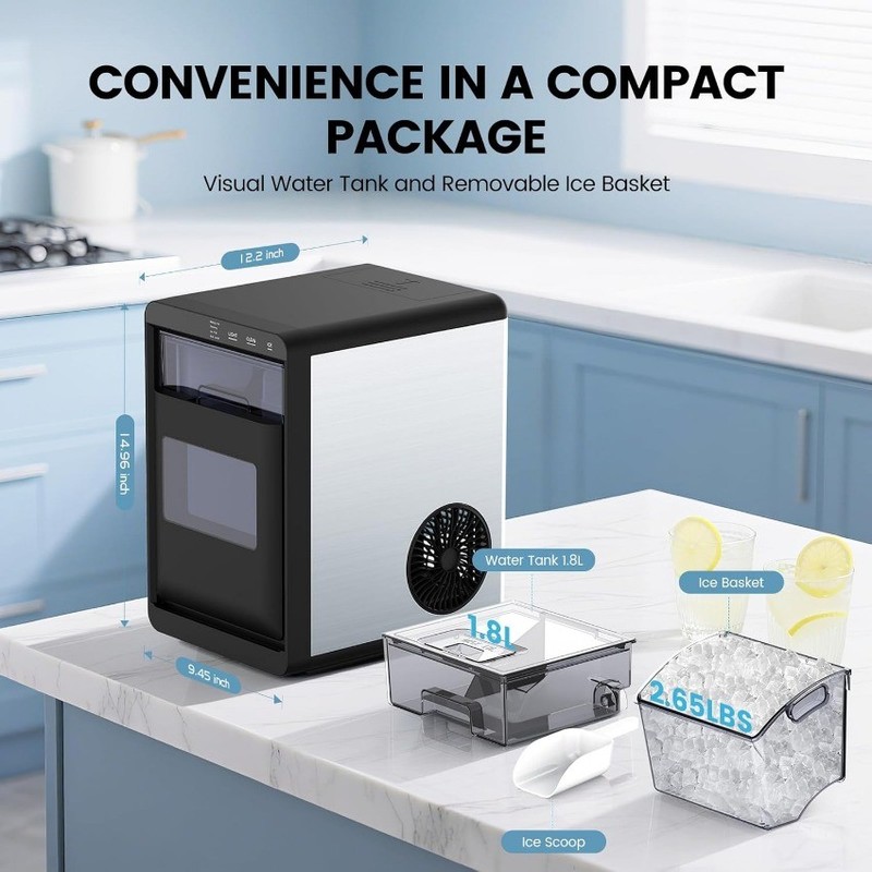 COWSAR Nugget Ice Makers Countertop, 44Lbs/24H Crushed Ice Maker Y gallery