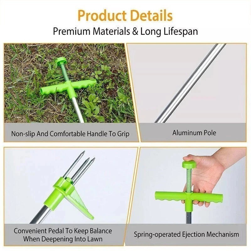 Weeder Root Remover Outdoor Long Handle Killer Weed Puller Removable Stand Up gallery