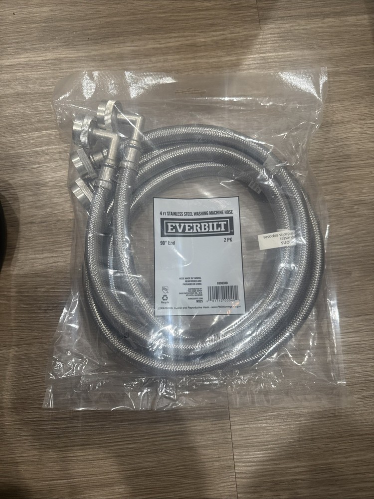 Everbilt 4 ft. Polymer Coated Stainless Steel Washing Machine Connector (2-Pack)