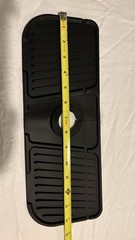 Orange Black Plastic Sink Mat with Center Drain Hole, 21-25 in Length