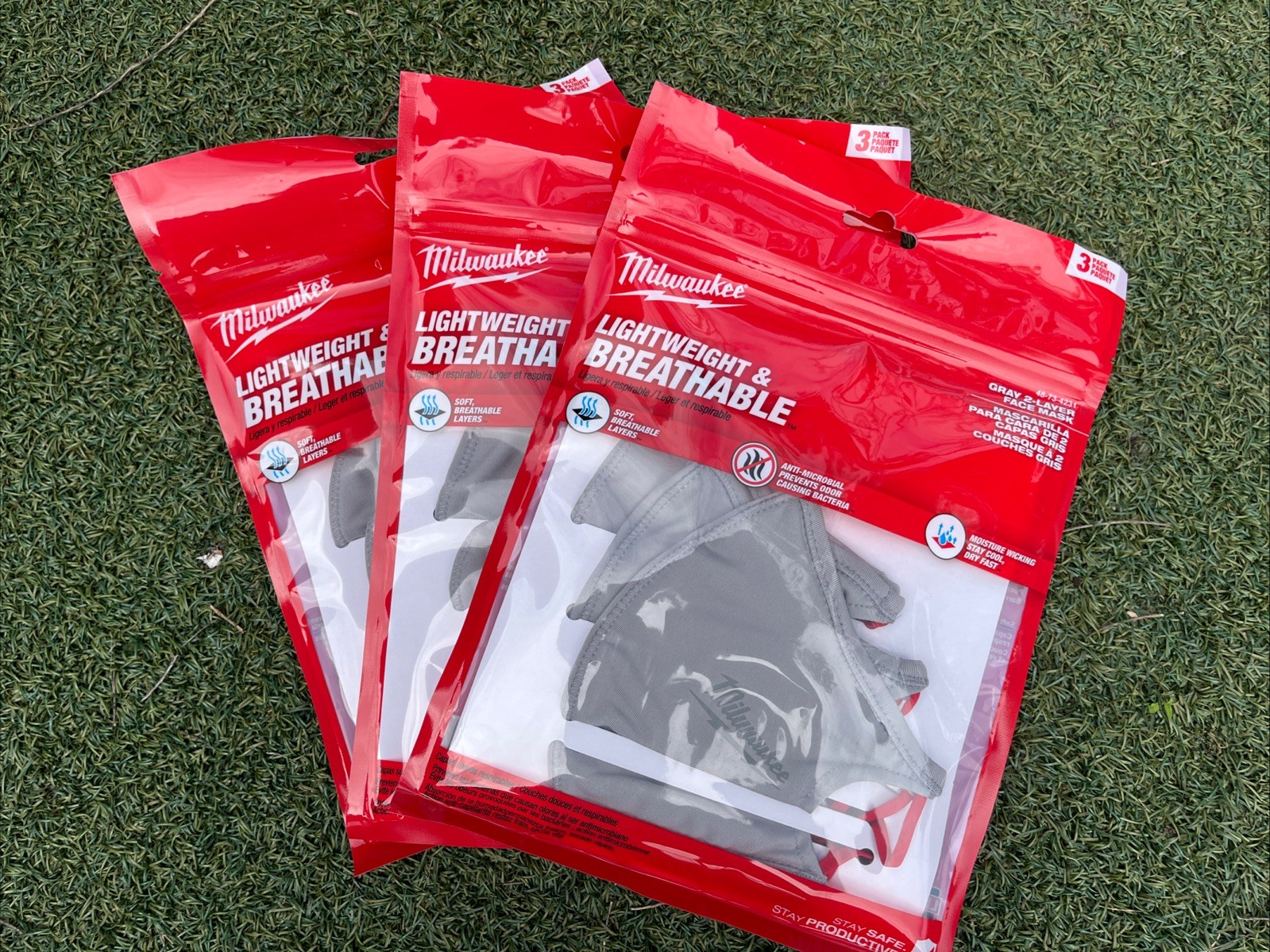 3*Milwaukee 48-73-4231 Face Mask - 2-layer, Pack of 3 9 in total gallery