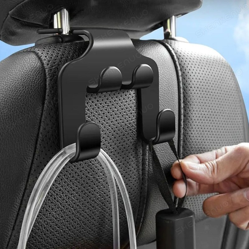 Universal Car Headrest Hook Plastic Seat Back Hanger Bag Storage Cloth Holder gallery