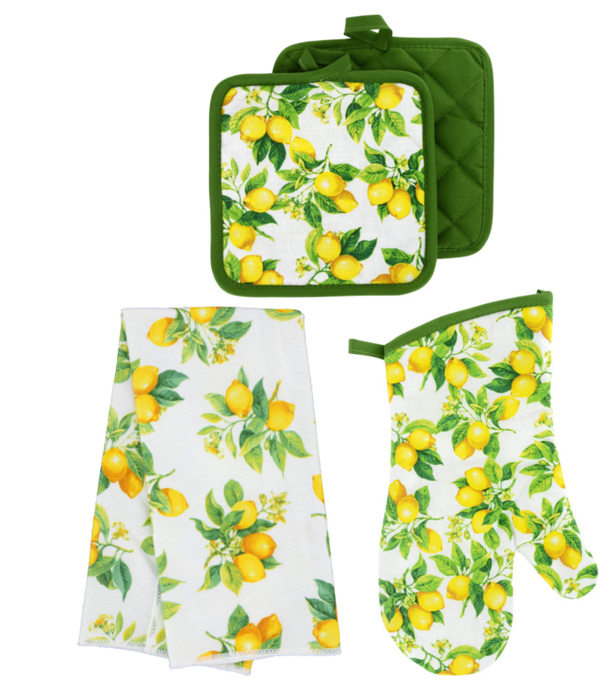 Home Collection Kitchen Linen Oven Mitt, Towels, Pot Holders ~ You Choose Lemons gallery