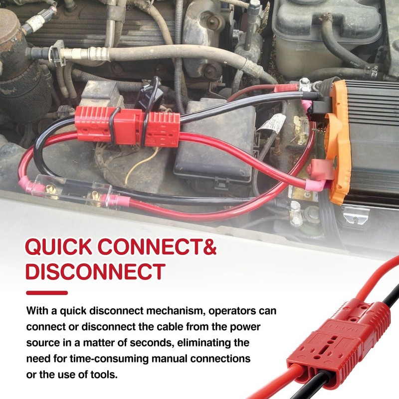 7FT Quick Disconnect Winch Power Cable, 4 AWG 4 Gauge Wiring For Winch Trailer gallery