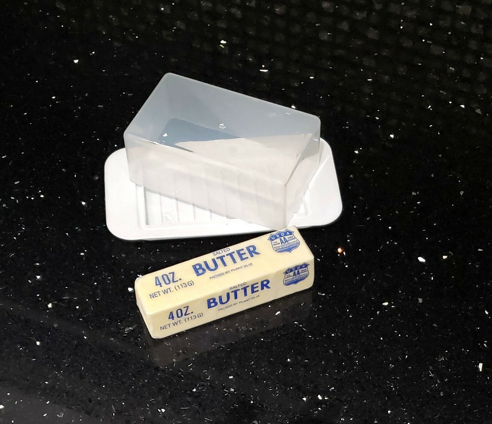 Standard Butter Dish White Base Smoked Clear Top Best For West Coast Bars White gallery