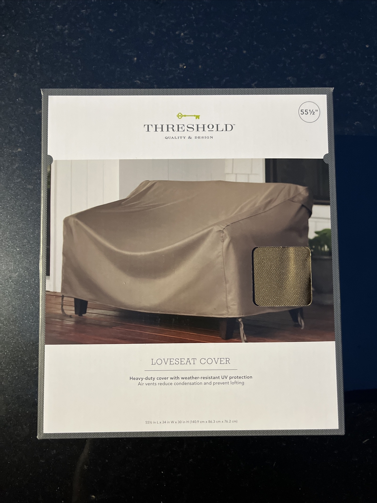 New In Box Threshold Loveseat Cover Brown Patio Chair 55 1/2” Lawn Chair Outdoor gallery