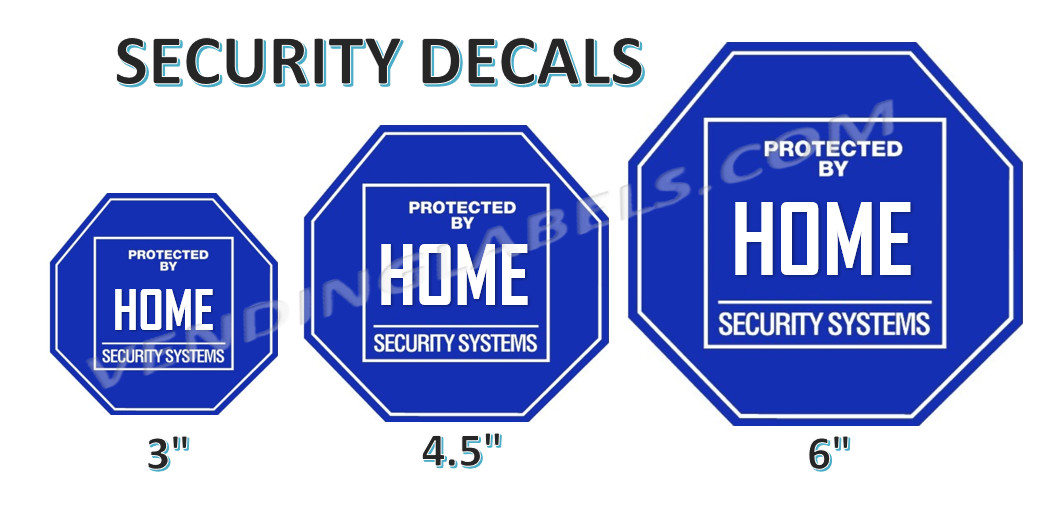 Blue Logo Home Security Decal Sticker Camera Door Window Decal gallery
