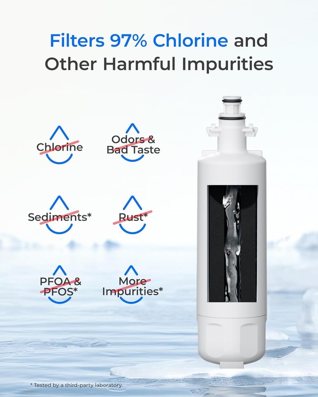 Waterdrop Refrigerator Water Filter, Replacement for LG® LT700P®, Pack of 4 gallery