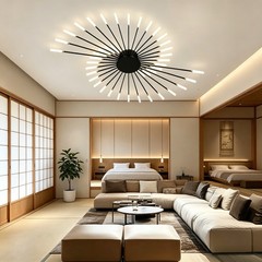 Modern Indoor Firework LED Ceiling Light Flush Mount Decor Dining Room Lighting