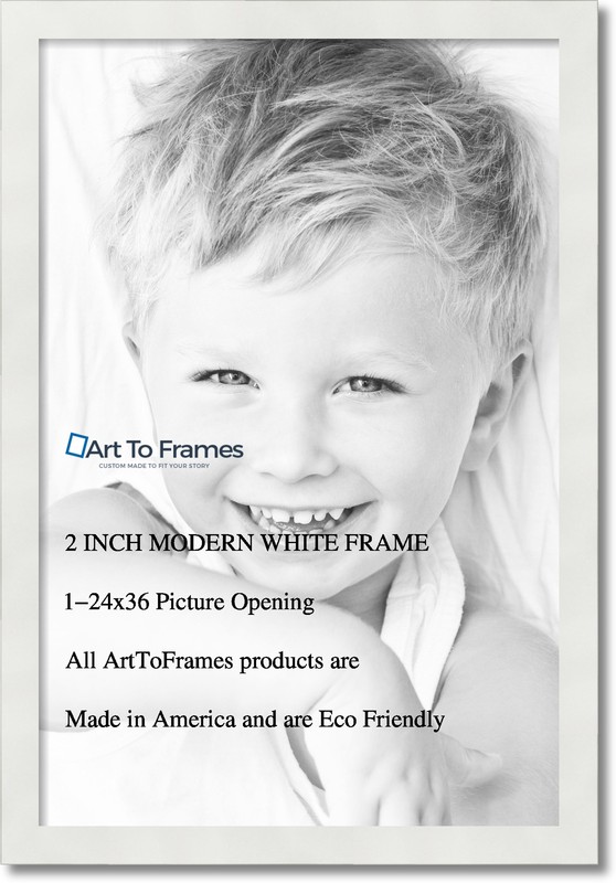 ArtToFrames Custom Picture Poster Frame Modern White 2" Wide gallery