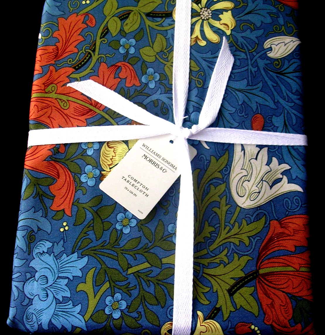 WILLIAMS SONOMA MORRIS & CO COMPTON TABLECLOTH 100% COTTON 70 X 126 INCHES N/WTG gallery