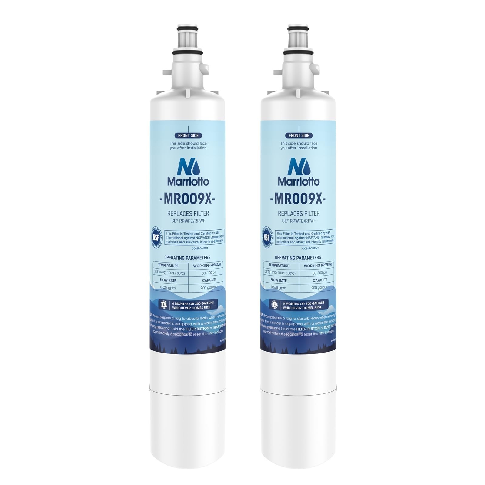 MARRIOTTO Replacement for GE Fridge RPWFE,RPWF(Built-in CHIP)Water Filter Set of gallery