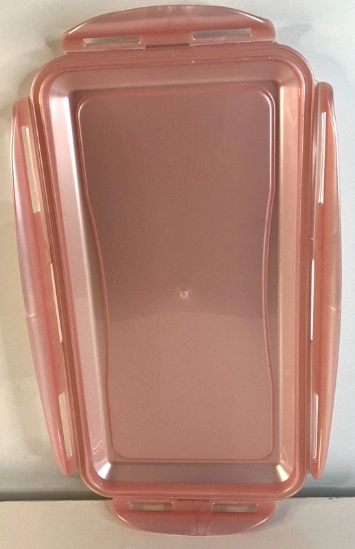 Lock & Lock Plastic Reusable Egg Holder for 18 Eggs Pink Snap on Lid gallery