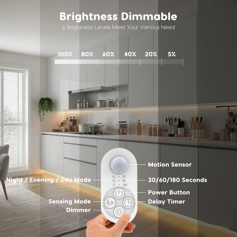 Dual Sensor Stair Light Strip, Double Motion Activated Sensor LED Strip Light... gallery