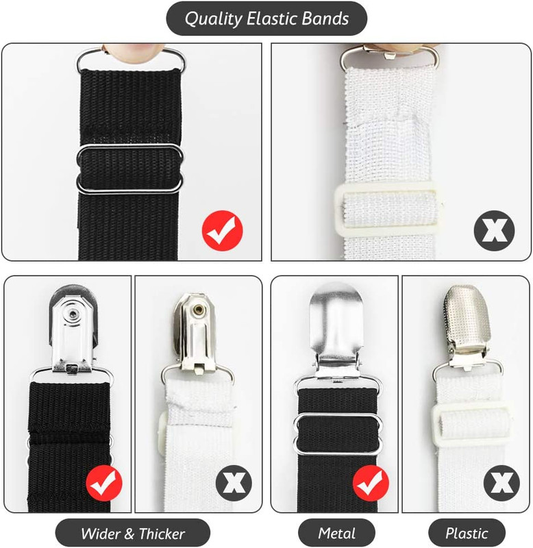 4 Pcs Adjustable Triangle Fitted Straps Fasteners Holders Garters for Bed Sheets gallery