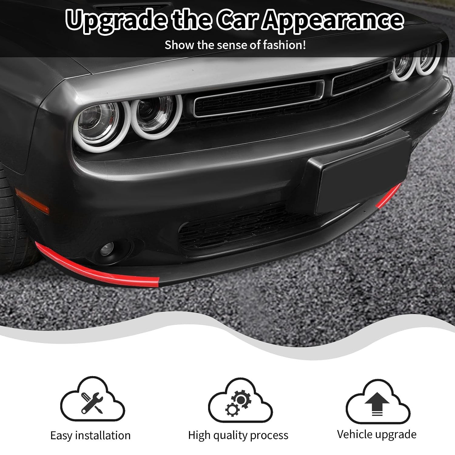 Red Bumper Cover Front Deflector Lip Spoiler Bumper Protector Car Lip Bumper gallery