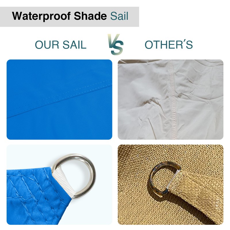 Waterproof Shade Sail Rectangle Sun Canopy Cover for Garden Patio Awning Outdoor gallery